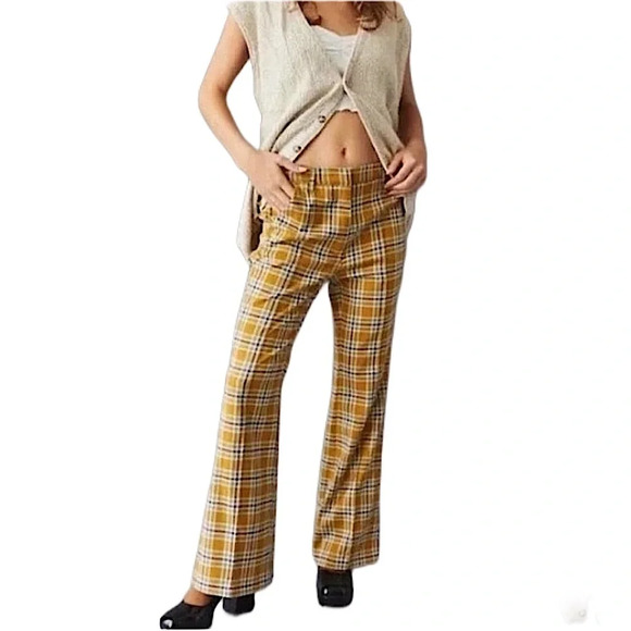 {Urban Outfitters} High Rise Loose Relaxed Bootcut Plaid Pants - Picture 2 of 8